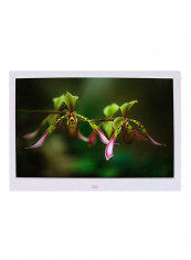 Digital Photo Frame 17 Inch Touch Buttons LED Screen White