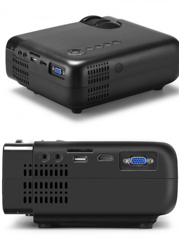 236 Inch 1080P Mini LED Video Projector With Remote Black