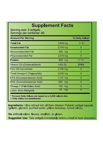 Ultra Dry Eye TG Dietary Supplement - 180 Softgels