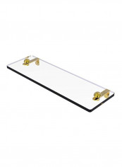 Vanity Beveled Edges Glass Shelf Gold/Clear 16inch