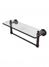Glass Shelf With Towel Bar Clear/Black 16x5inch reviews Glass Shelf With Towel Bar Clear/Black 16x5inch