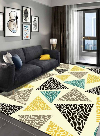 Simple Geometric Pattern Rectangle Anti-Slip Rug Yellow 80*180 (W*L)cmcm