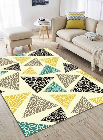 Simple Geometric Pattern Rectangle Anti-Slip Rug Yellow 80*180 (W*L)cmcm