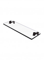 Vanity Beveled Edges Glass Shelf Clear/Black 16inch