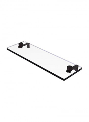 Vanity Beveled Edges Glass Shelf Clear/Black 16inch