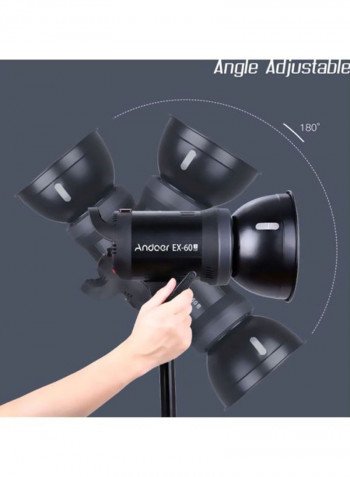 16 Channel Studio Photography LED Flash Light 11.7x24.2x10.7cm Black