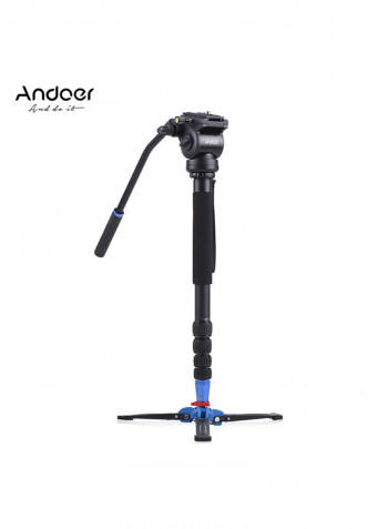 Photography Monopod With Detachable Base And Hydraulic Damping Head Black