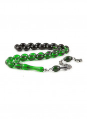 Amber Bakelite Prayer Beads  with Sterling Silver components