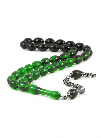 Amber Bakelite Prayer Beads  with Sterling Silver components