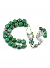 Green Coral Worry Beads with Sterling Silver components