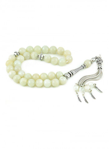 Moonstone Prayer Beads with Sterling Silver components