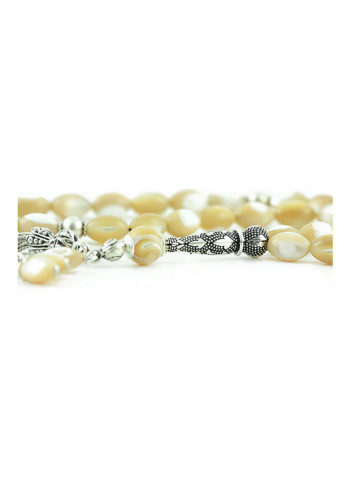 Mother of Pearl Prayer Beads with Sterling Silver components