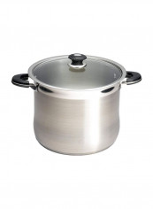 Stainless Steel Stock Pot With Glass Lid Silver/Clear 14x14x11inch