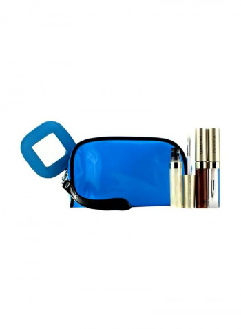 4-Piece Lip Gloss With Cosmetic Bag Set Multicolour