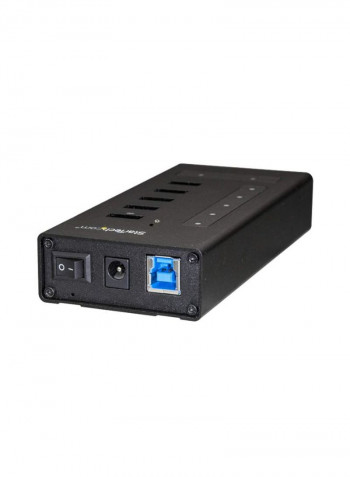 7 Port USB 3.0 Mountable Hub Black