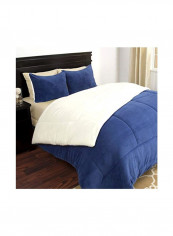 3-Piece Polyester Comforter Set Polyester Navy/White Full/Queen