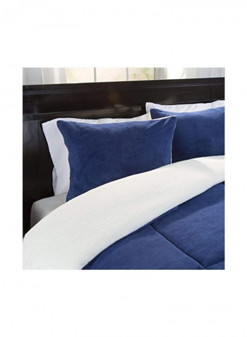 3-Piece Polyester Comforter Set Polyester Navy/White Full/Queen