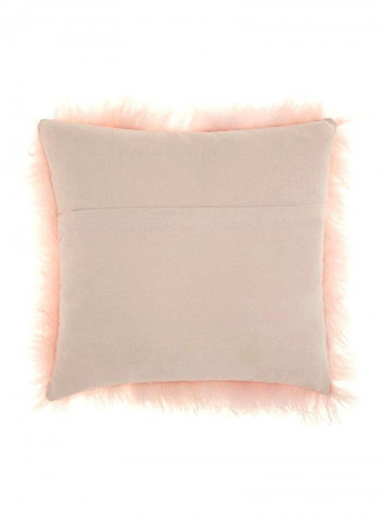 Tibetan Lambskin Decorative Pillow Rose 16x16inch