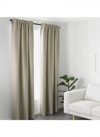 2-Piece Window Curtain Set Beige 145x300centimeter