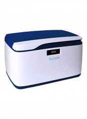 Locking Storage Container Bin With Lid White/Blue 7.3x10.5x17.3inch