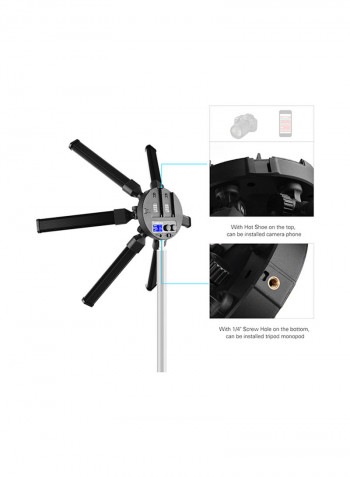 60W Tl-900S Digital Photography Star-Shaped Circle LED Light Tubes Black