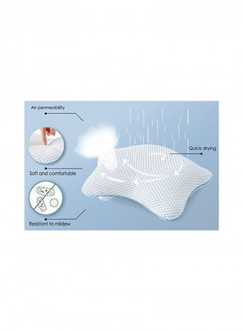 Non Slip Bathtub Pillow White/Blue