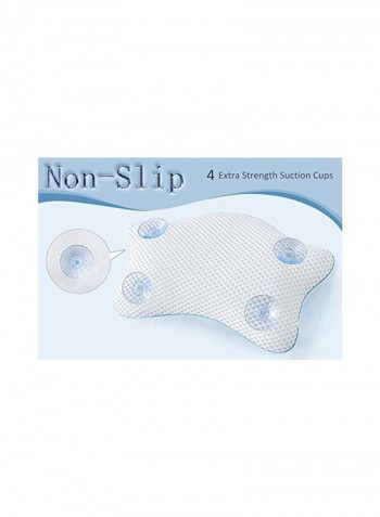 Non Slip Bathtub Pillow White/Blue
