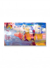 Abstract Painting Wall Art Canvas Blue 90x50centimeter