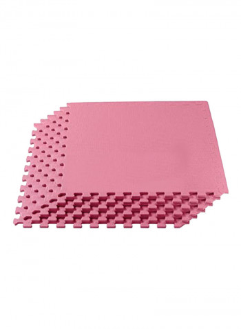10-Piece Puzzle Game Design Exercise Mat Red 100x100x2.5cm