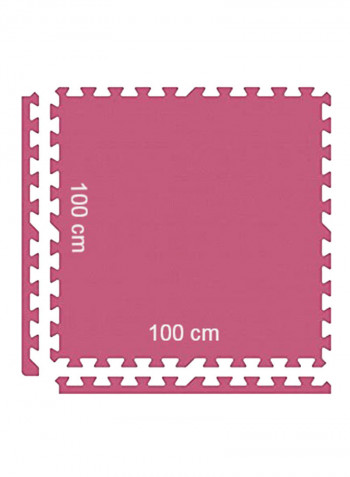 10-Piece Puzzle Game Design Exercise Mat Red 100x100x2.5cm