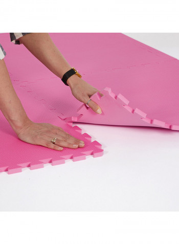 10-Piece Puzzle Game Design Exercise Mat Red 100x100x2.5cm