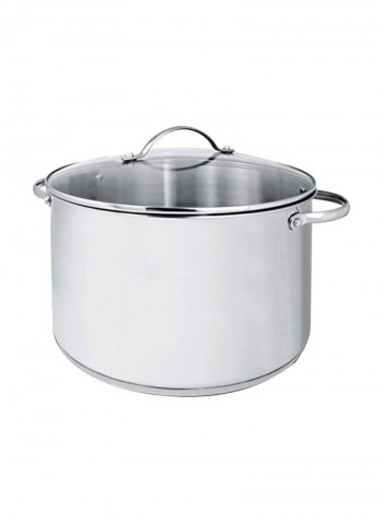 Stock Pot With Lid Silver/Clear 11x11x8.5inch