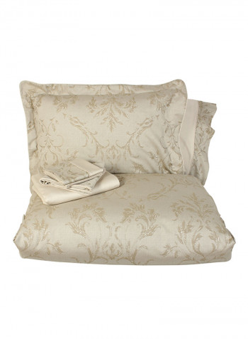 6-Piece Safi̇r Duvet Cover Set Cotton Green Double