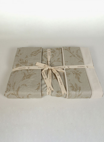 6-Piece Safi̇r Duvet Cover Set Cotton Green Double