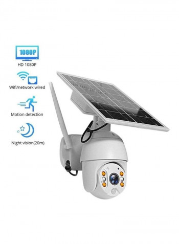 Wireless Solar Security Camera White