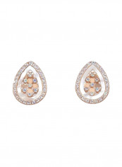 18 Karat Rose Gold Exquisite Design Stud Earrings