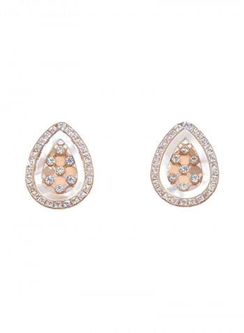 18 Karat Rose Gold Exquisite Design Stud Earrings