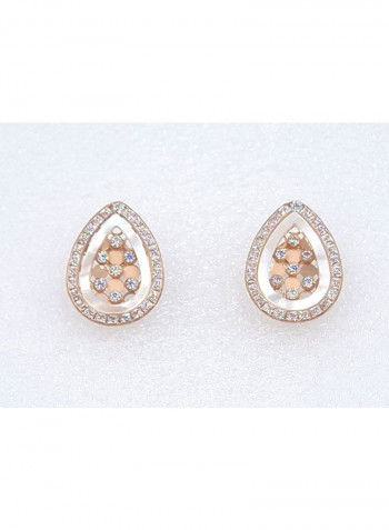 18 Karat Rose Gold Exquisite Design Stud Earrings