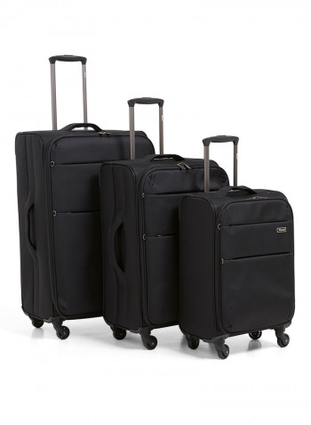 Y Class Softside 3 Piece Luggage Trolley Set Black