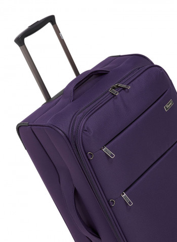Y Class Softside 3 Piece Luggage Trolley Set Purple