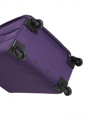 Y Class Softside 3 Piece Luggage Trolley Set Purple