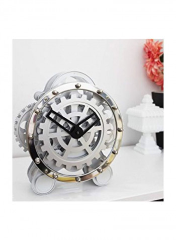 Gear Clock Grey/Black 5.8x4x10.5inch