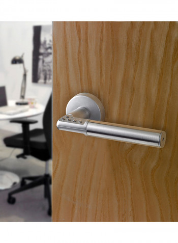 Digital Code Right Hand Handle Lock For Door Silver