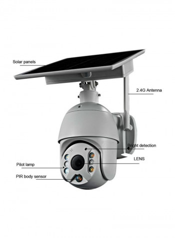 Solar Powered Wireless Surveillance Camera White/Black