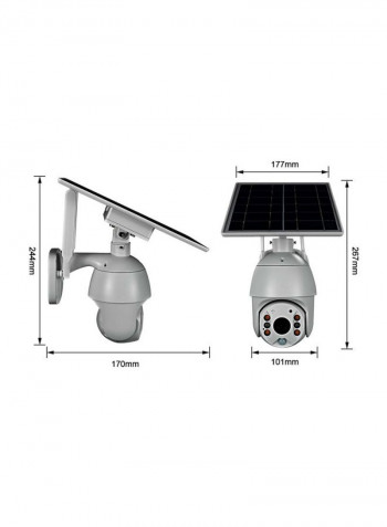 Solar Powered Wireless Surveillance Camera White/Black