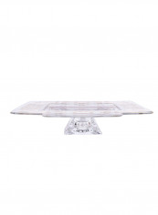 Dolce Vita Square Shaped Footed Cake Stand Gold/Clear 33 x 24centimeter