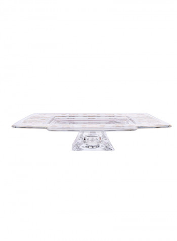 Dolce Vita Square Shaped Footed Cake Stand Gold/Clear 33 x 24centimeter