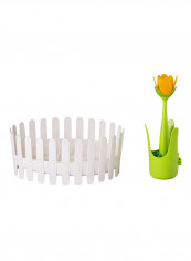 Flower Dish And Cutlery Drainer With Mat Green/White 10inch reviews Flower Dish And Cutlery Drainer With Mat Green/White 10inch
