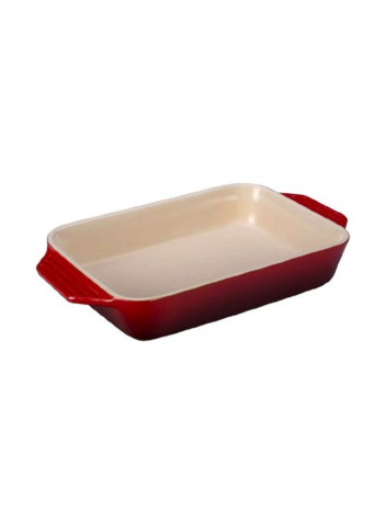 Stoneware Rectangular Baking Pan Cherry Red 12.5x8.25inch