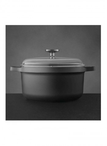 Cast Aluminium Covered Stockpot Black 24x24x12centimeter